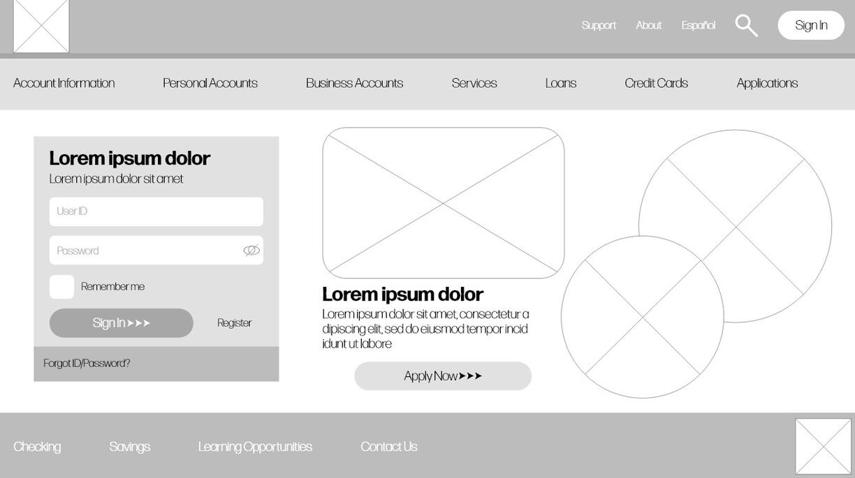 Bank Website Layout Example